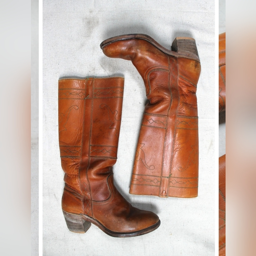 1970s Leather Campus Boots